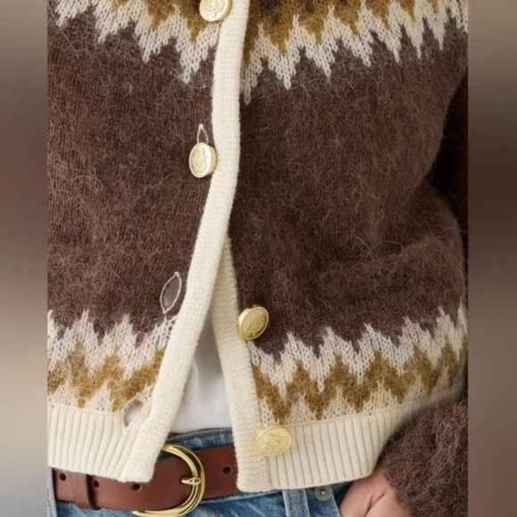 J. Crew Fair Isle cardigan sweater in brushed yarn - Picture 3 of 6